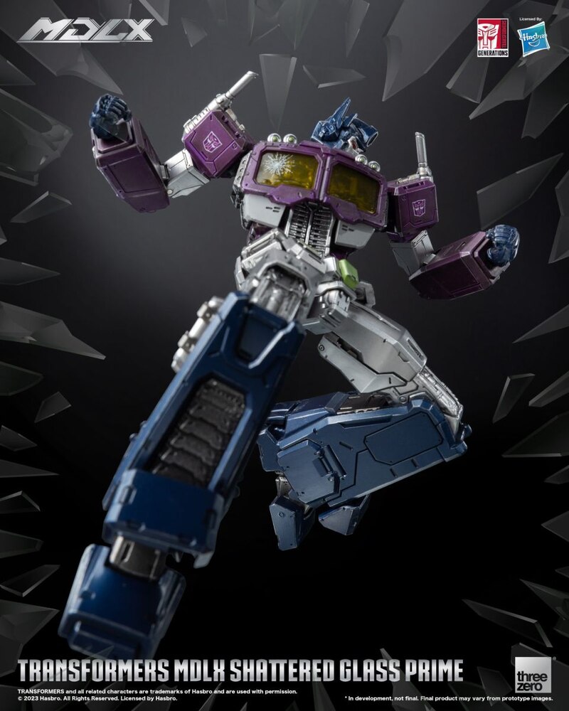 threezero MDLX Shattered Glass Optimus Prime Official Transformers 